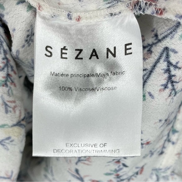 Sezane Floral Print Blouse - White and Blue - Picture 4 of 8